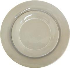 VIT porcelain dinner plate, salad plate, in taupe with white stripe detail