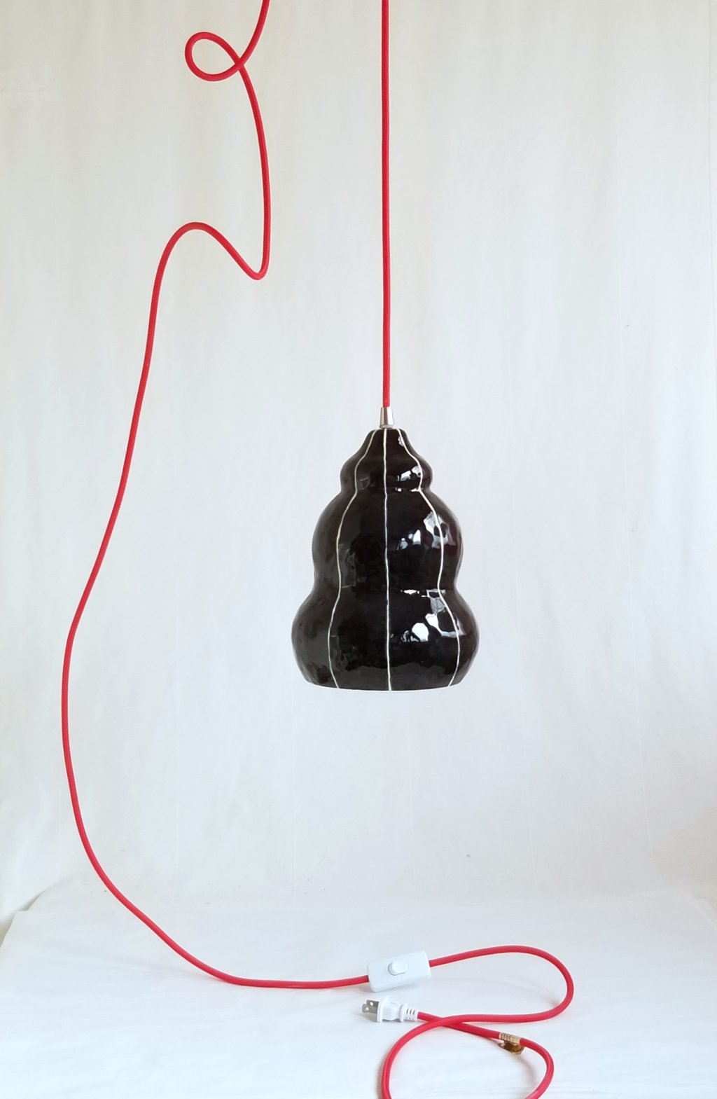 large ceramic pendant light, white